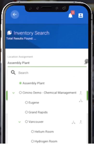 SDS Management inventory search