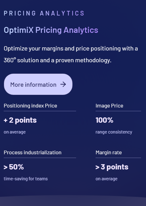 OptimiX XPA screenshot: Retail pricing softwaare - OptimiX XPA Pricing Analytics- Pricing Optimization- Pricing Solution