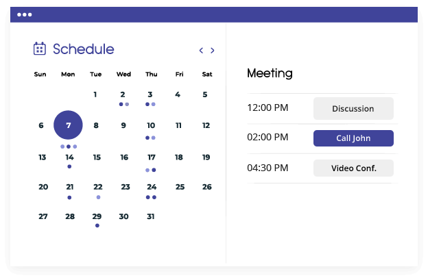 Calrik - Booking Page - With Booking Page, display only your available time slots to invitees, giving them the freedom to pick a time and book a meeting with you. Stay in control of your calendar, number of bookings, and meeting duration.