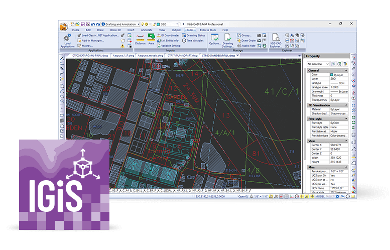 IGiS CAD to convert and digitize data along with 2D and 3D mapping support to map real world objects