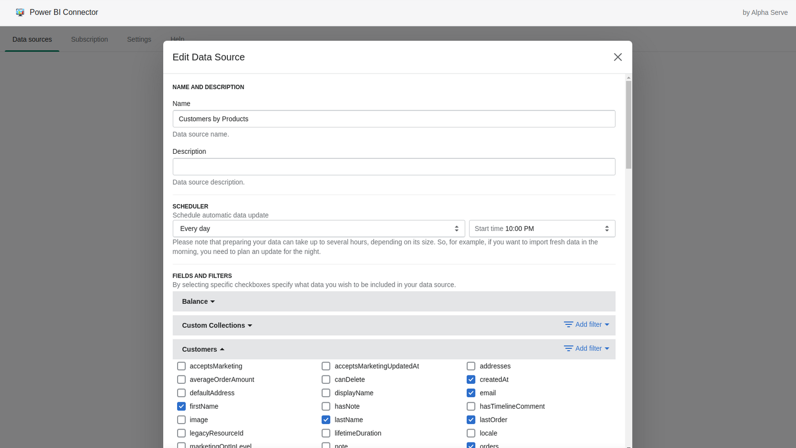 Power BI Connector for Shopify edit source