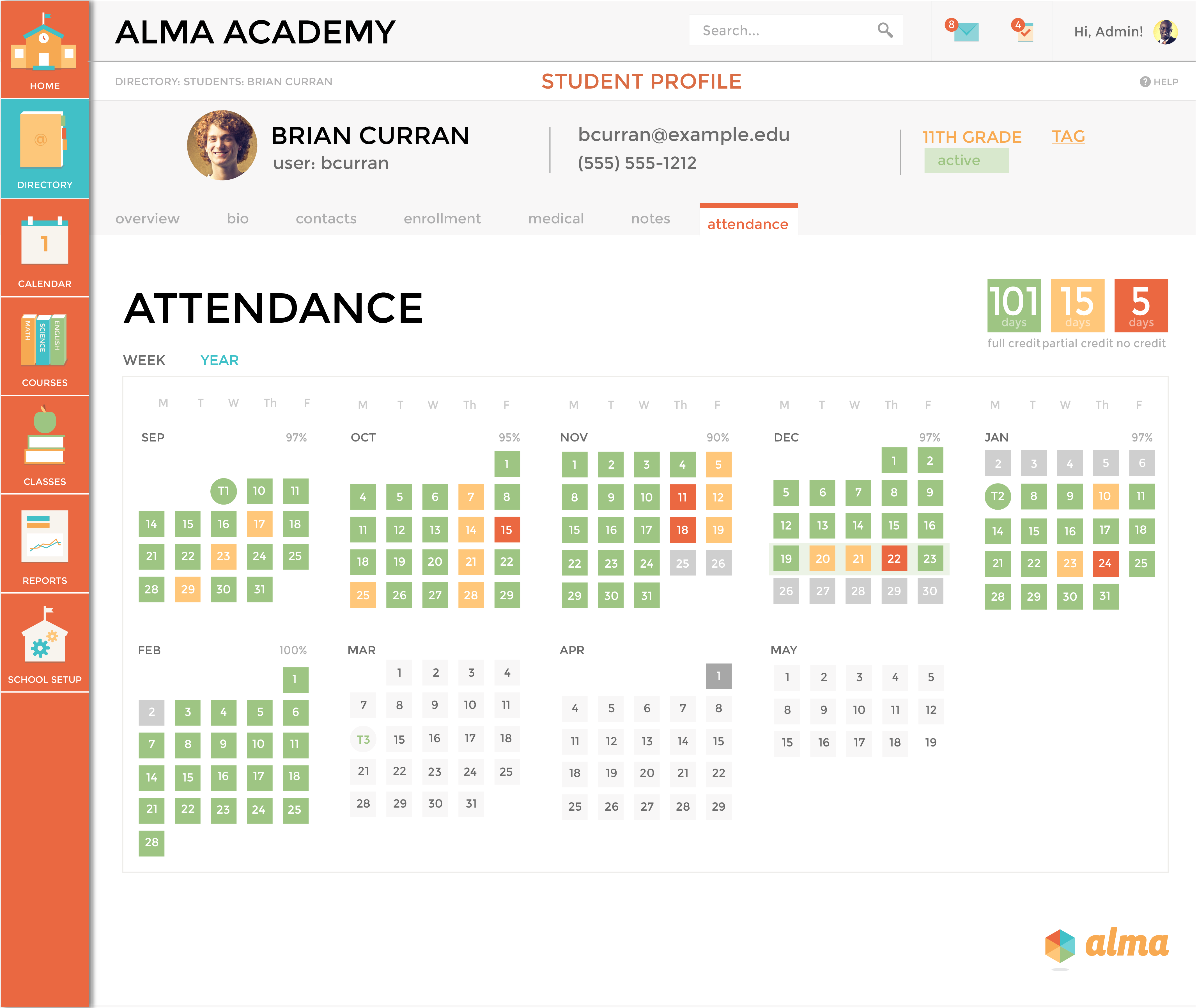 Alma Software - Alma offers attendance management features