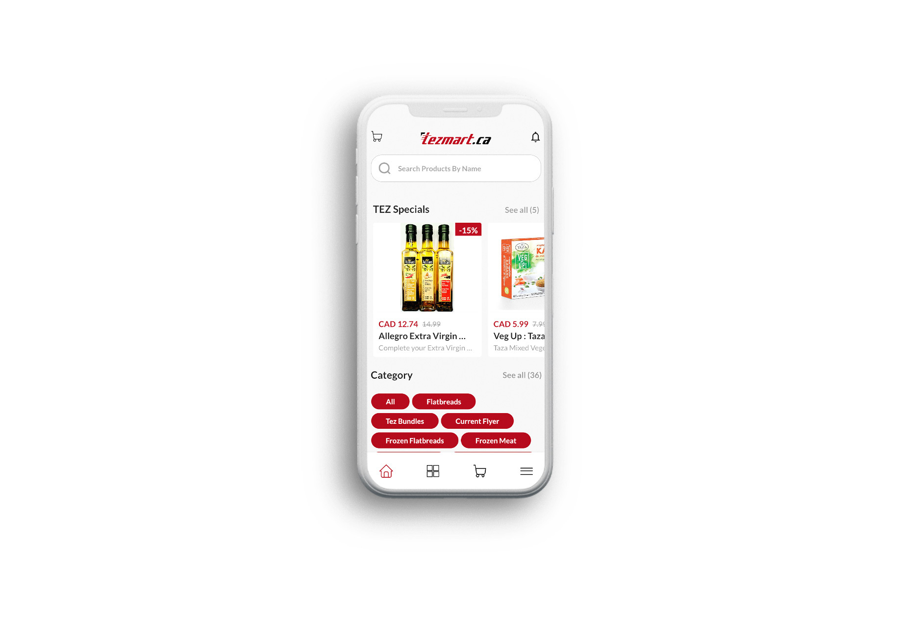 Tezmart's iOS App powered by tossdown