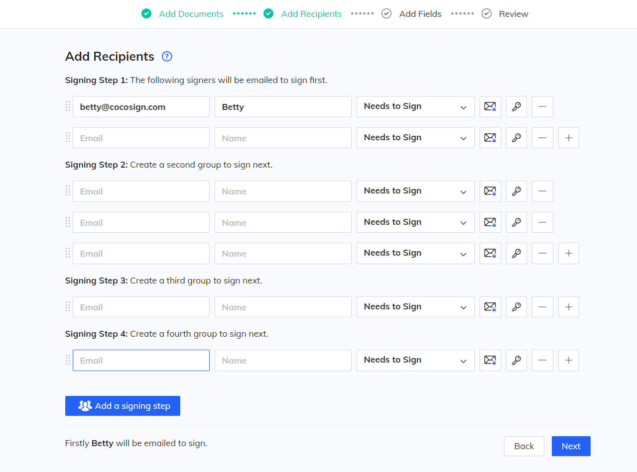 Add recipients