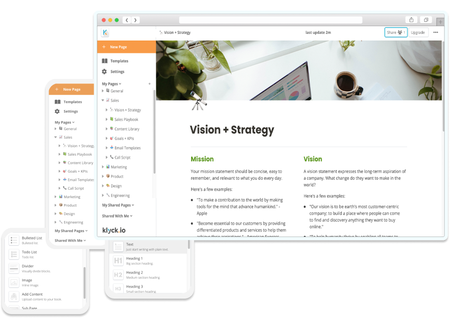 Vision + Strategy Template with Mobile UX