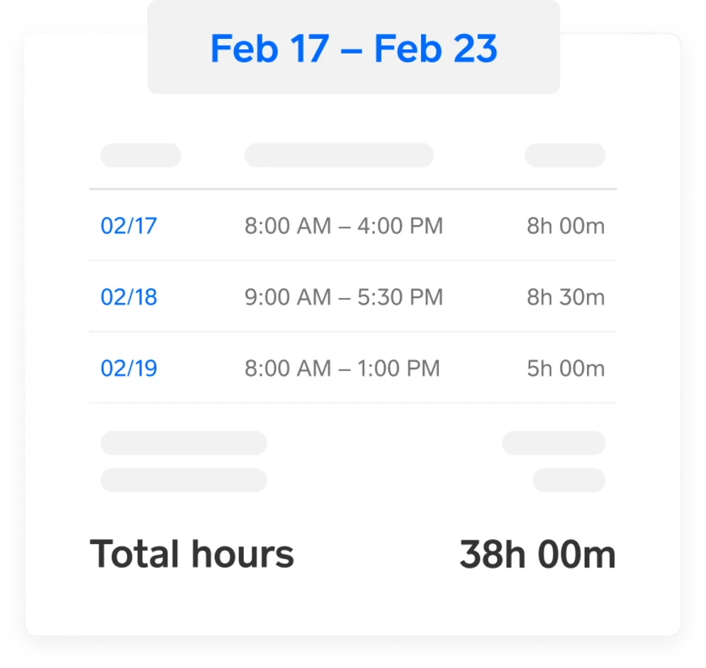 Employee time tracking