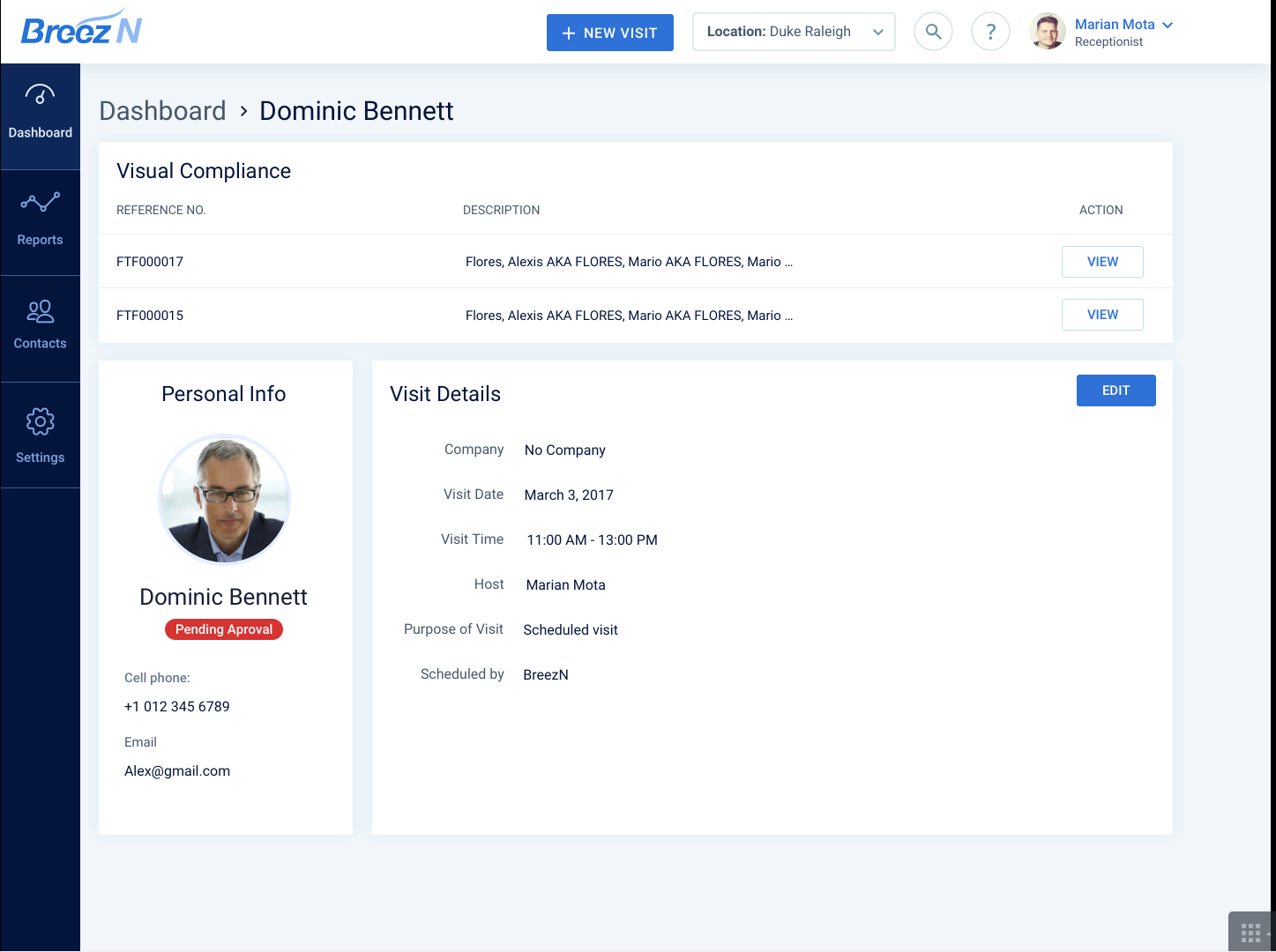 Visual Compliance helps secure your facility from potentially dangerous visitors.