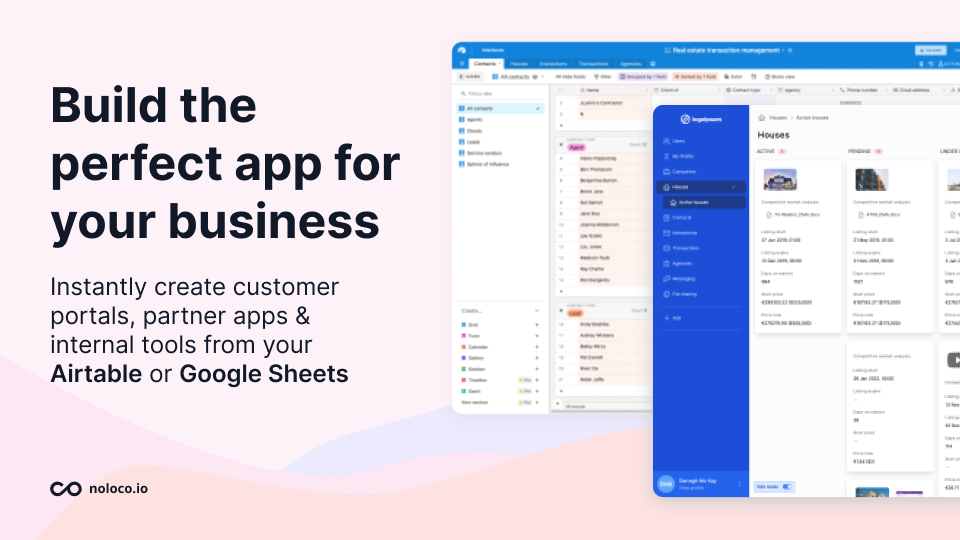 Instantly create apps from your business data in spreadsheets, Airtable and Google Sheets.