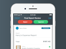 Expensify Software - Approve or reject expense reports via mobile