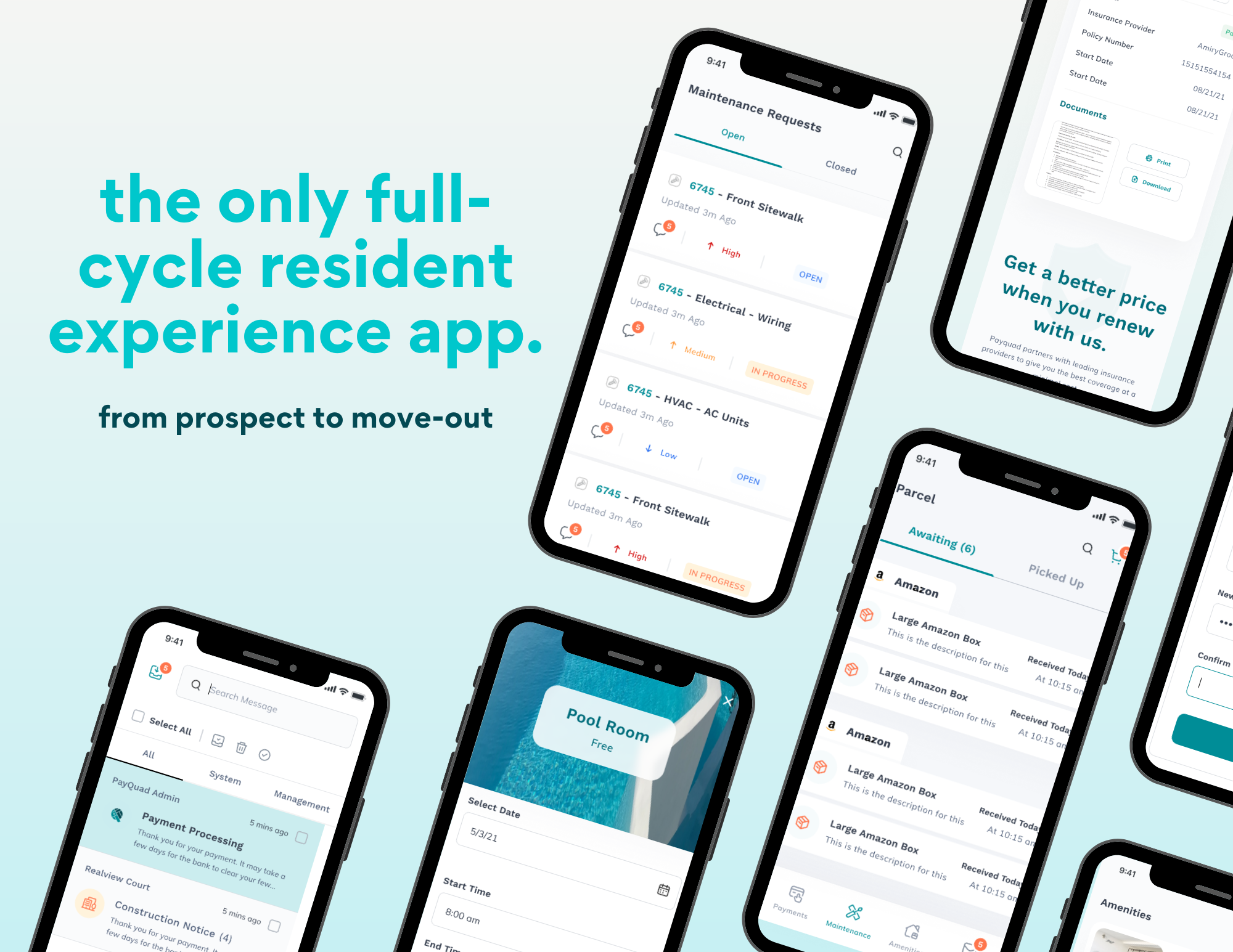 Payquad screenshot: Payquad maintenance requests