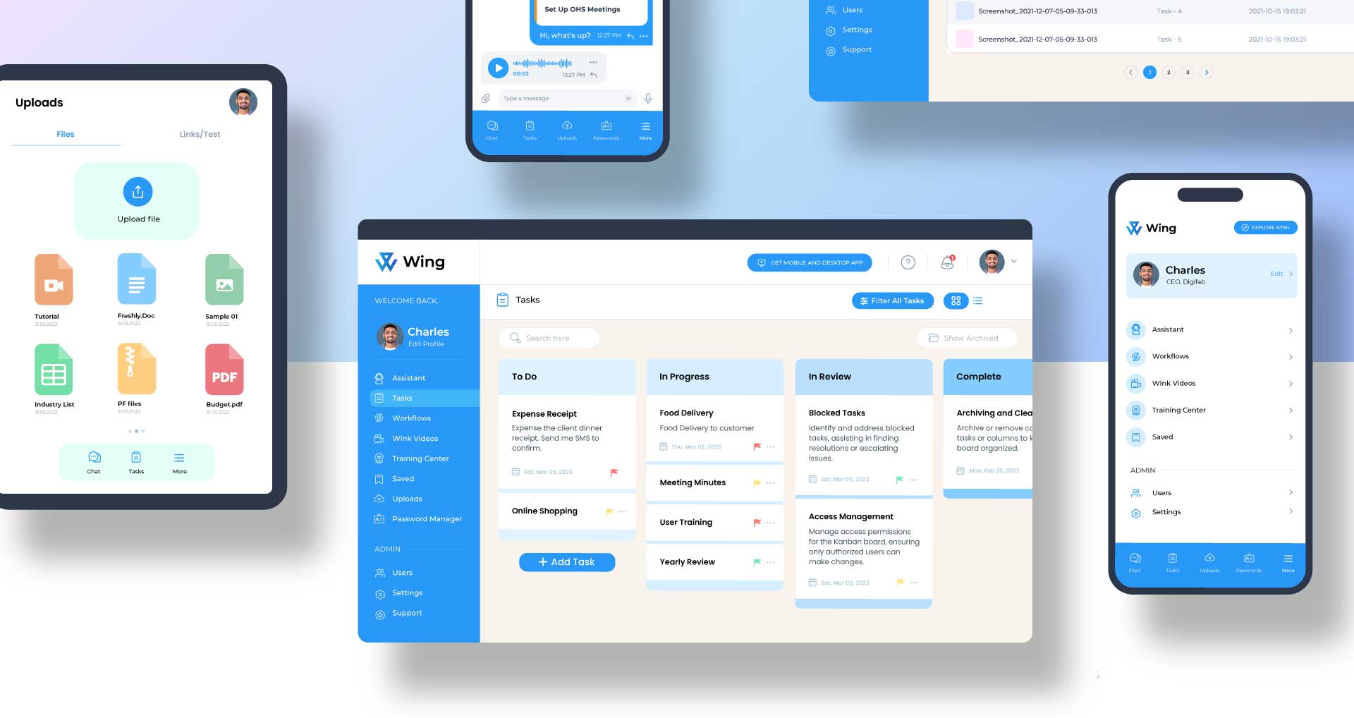 Wing screenshot: Wing Delegation App for Mobile & PC