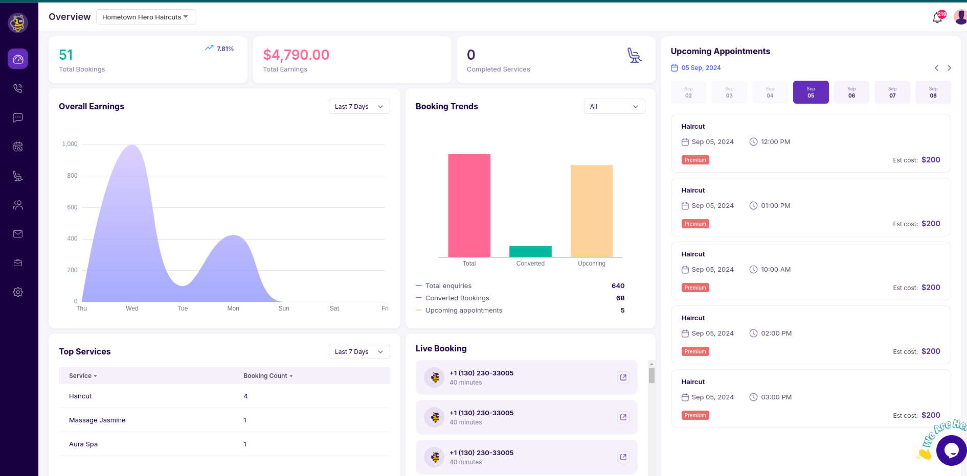 BookingBee.ai screenshot: BookingBee.ai dashboard
