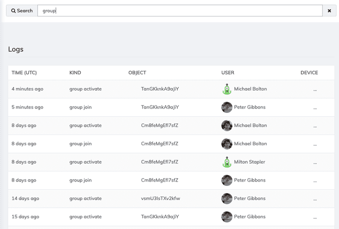 Groove.id log data screenshot