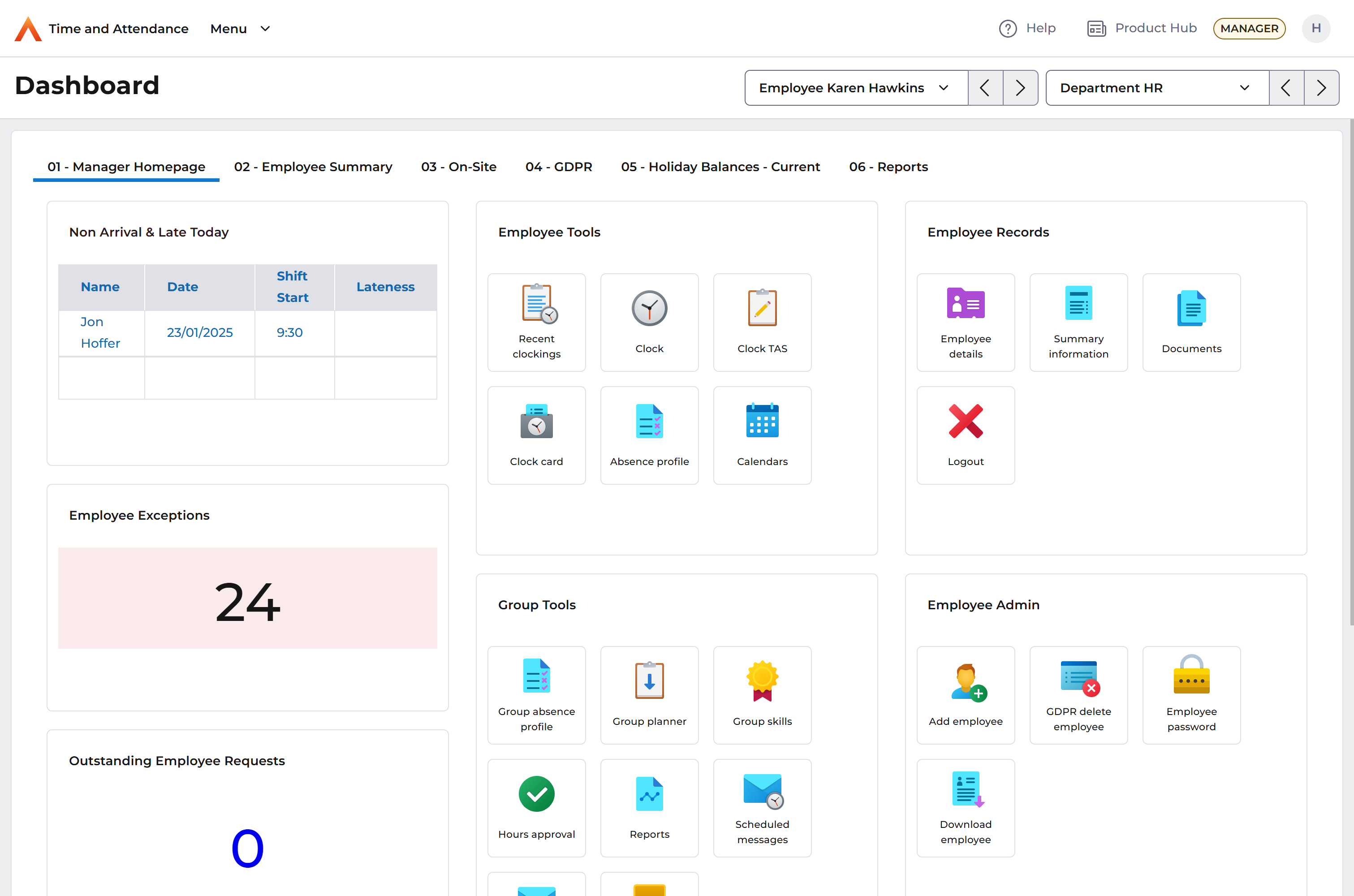 Time and Attendance screenshot