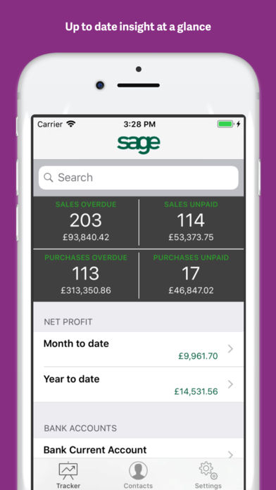Sage 50cloud Accounting Software - The Sage 50 Accounts Tracker mobile app for iOS and Android provides real-time business insight while on-the-go