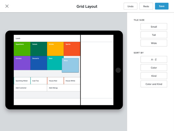Square for Restaurants Software - The POS interface can be customized