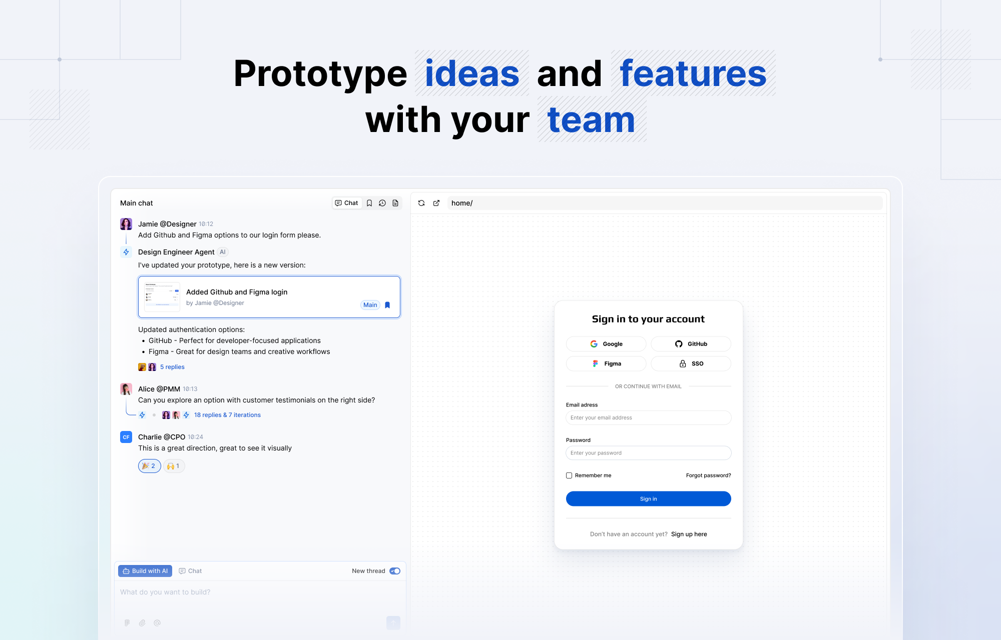 Supernova screenshot: Build high-fidelity prototypes that feel and look like your actual products. 