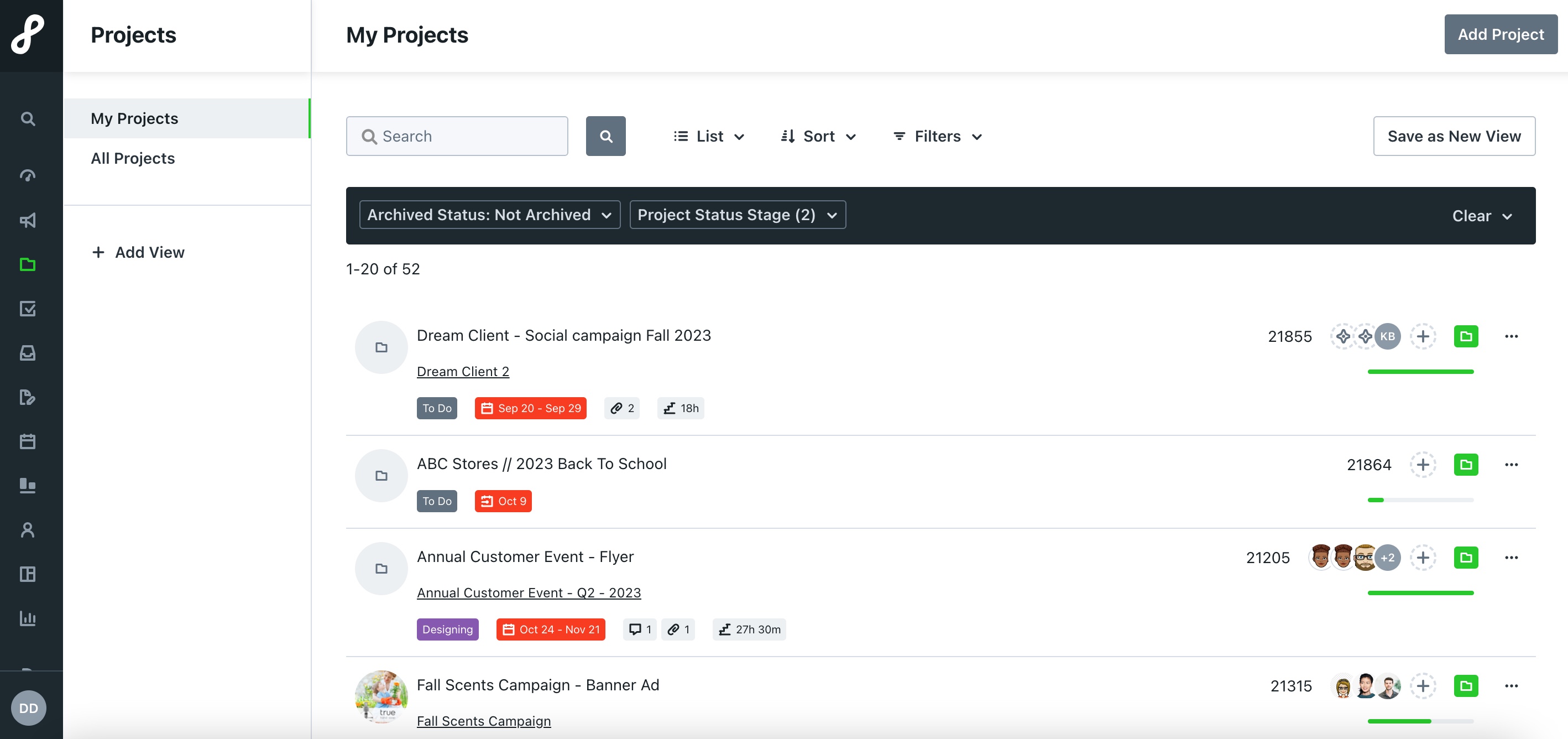 Project Management: View all project details, tasks, timelines, feedback, and more.