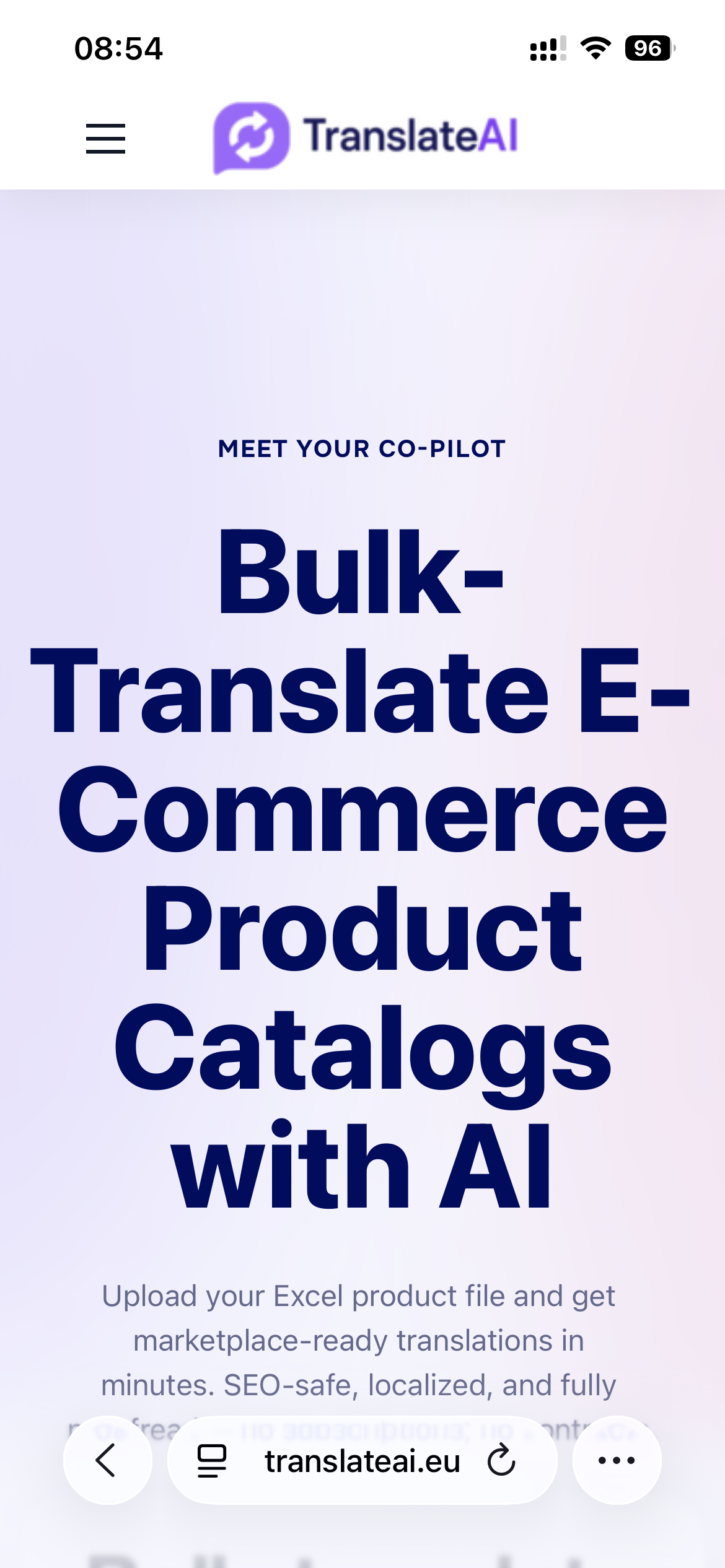 TranslateAI screenshot: TranslateAI mobile access