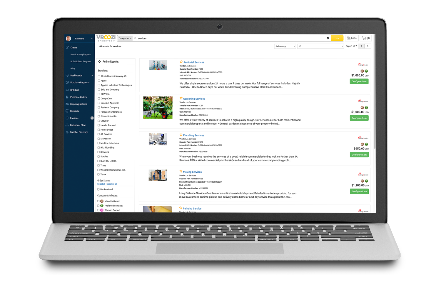 Robust Catalog Management Tool - Create hosted and punch-out catalogs in minutes with electronic approvals. Enhance catalog data with extended attributes and badges (i.e., diversity, SBE).
