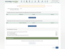 MoneyMinder Software - Manual bank account setup