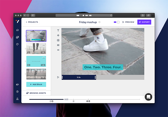 A video maker that makes your messages shine, with easy and intuitive steps