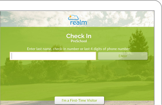 Realm includes self-service check-in functionality