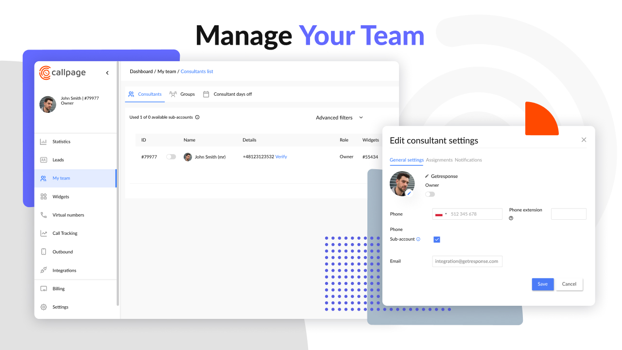 Manage your team