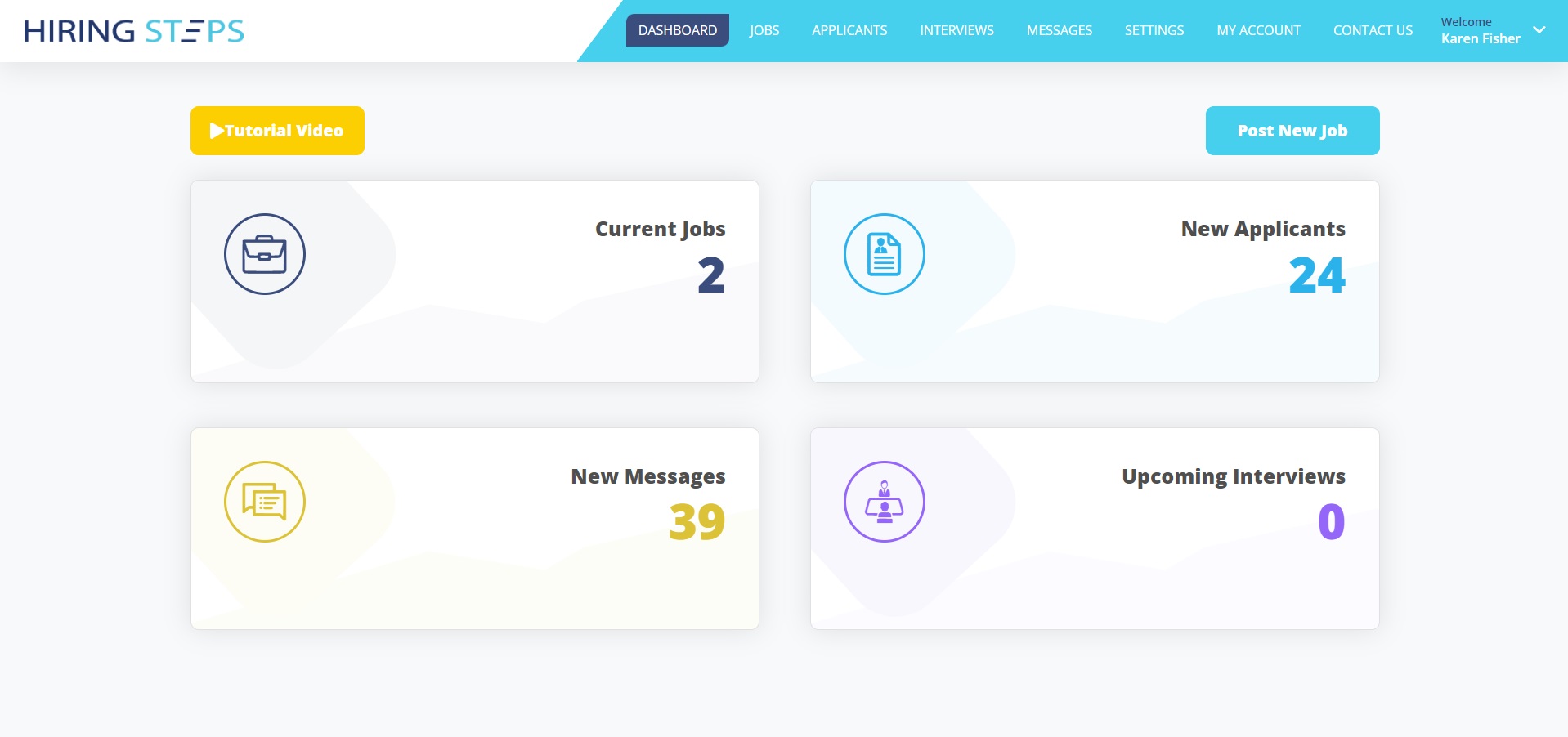 Hiring Steps screenshot: Hiring Steps Dashboard