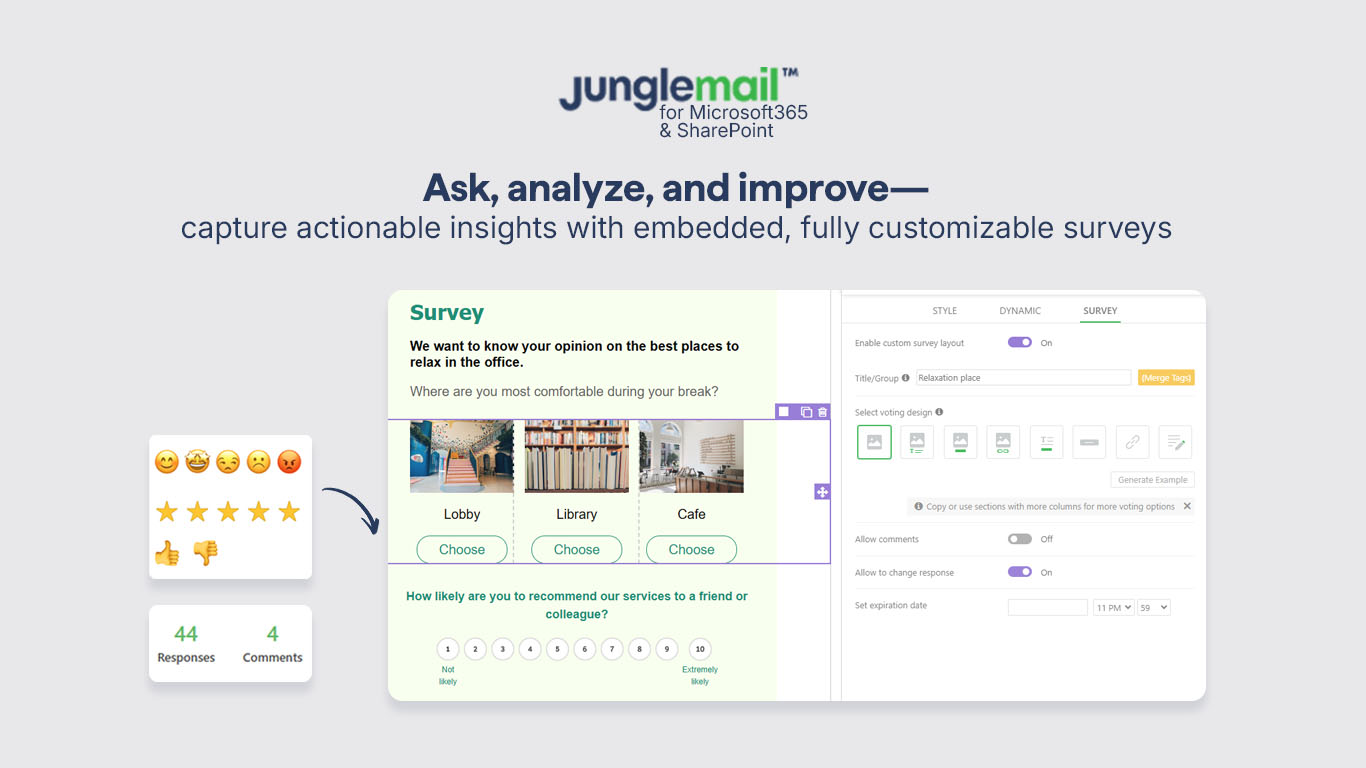 JungleMail Software - Empower connection and feedback with custom employee surveys.