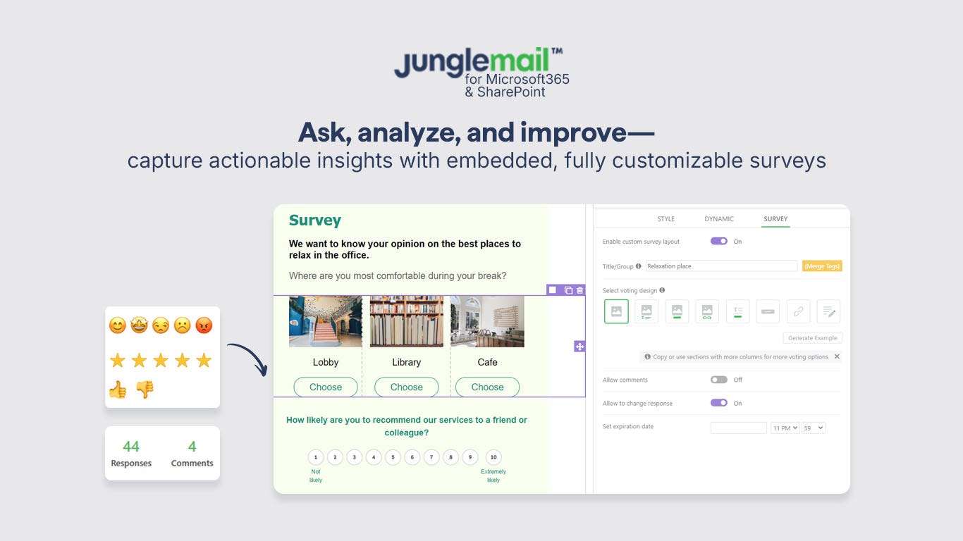 JungleMail Software - Empower connection and feedback with custom employee surveys.