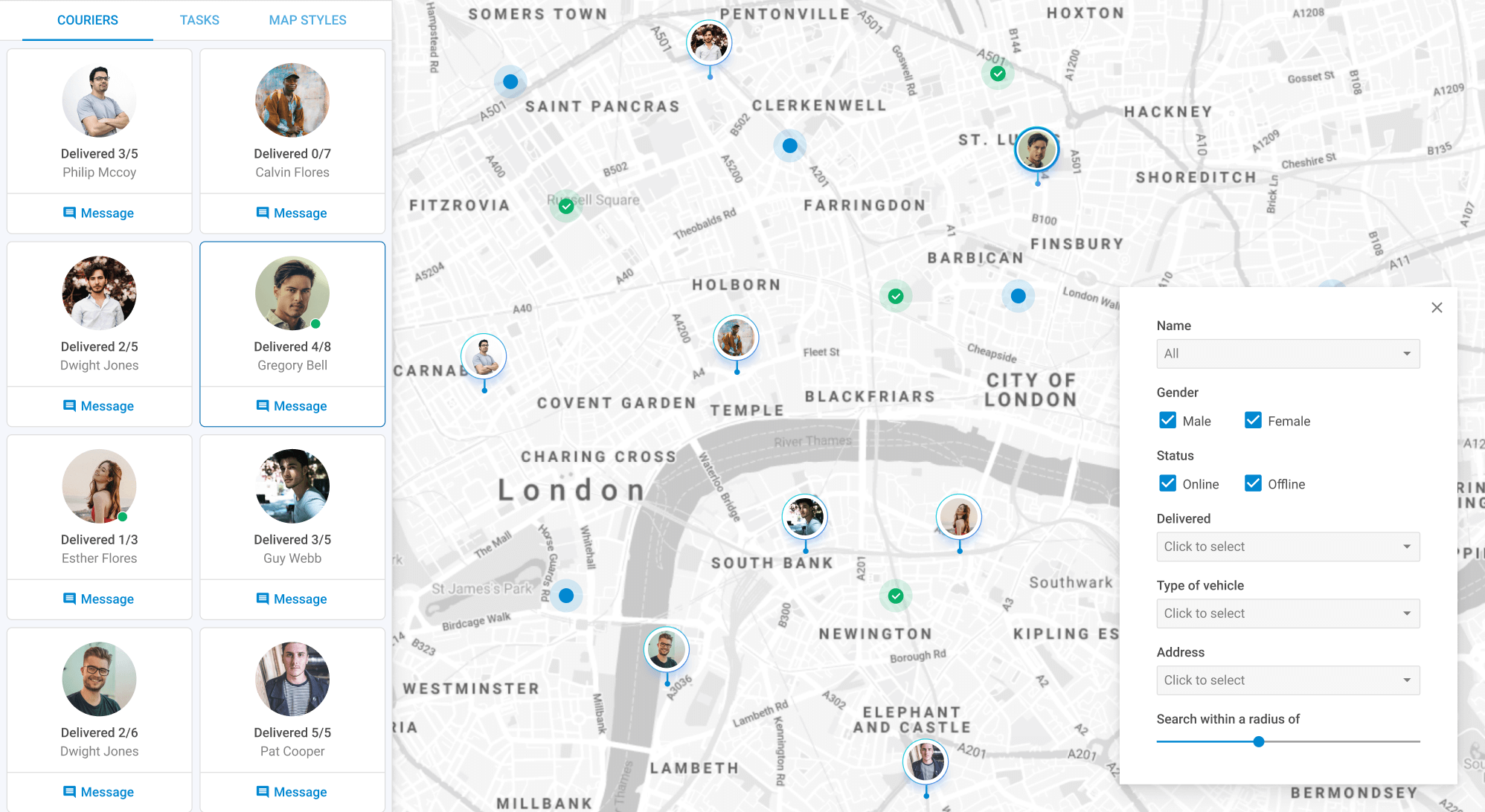 DHTMLX Suite Software - DHTMLX Suite geotracking