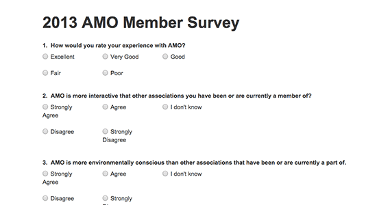 Gather feedback and information from a membership base and contacts by conducting surveys