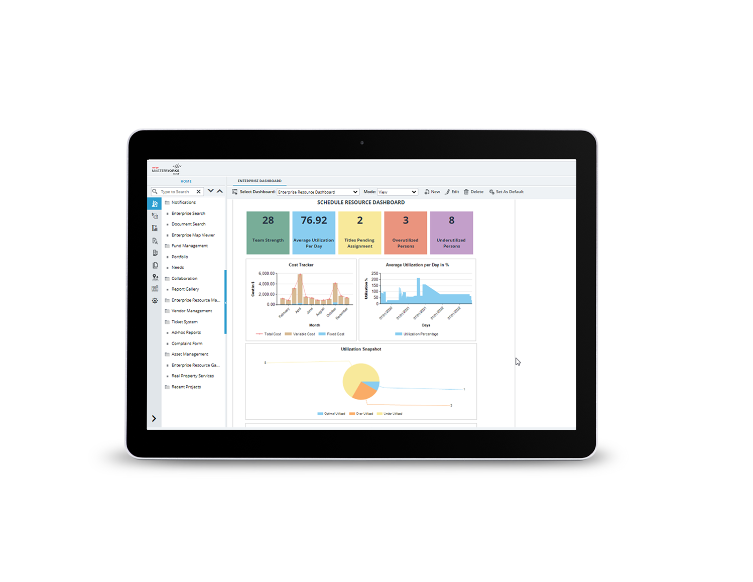 Aurigo Masterworks screenshot: Enterprise Resource Management