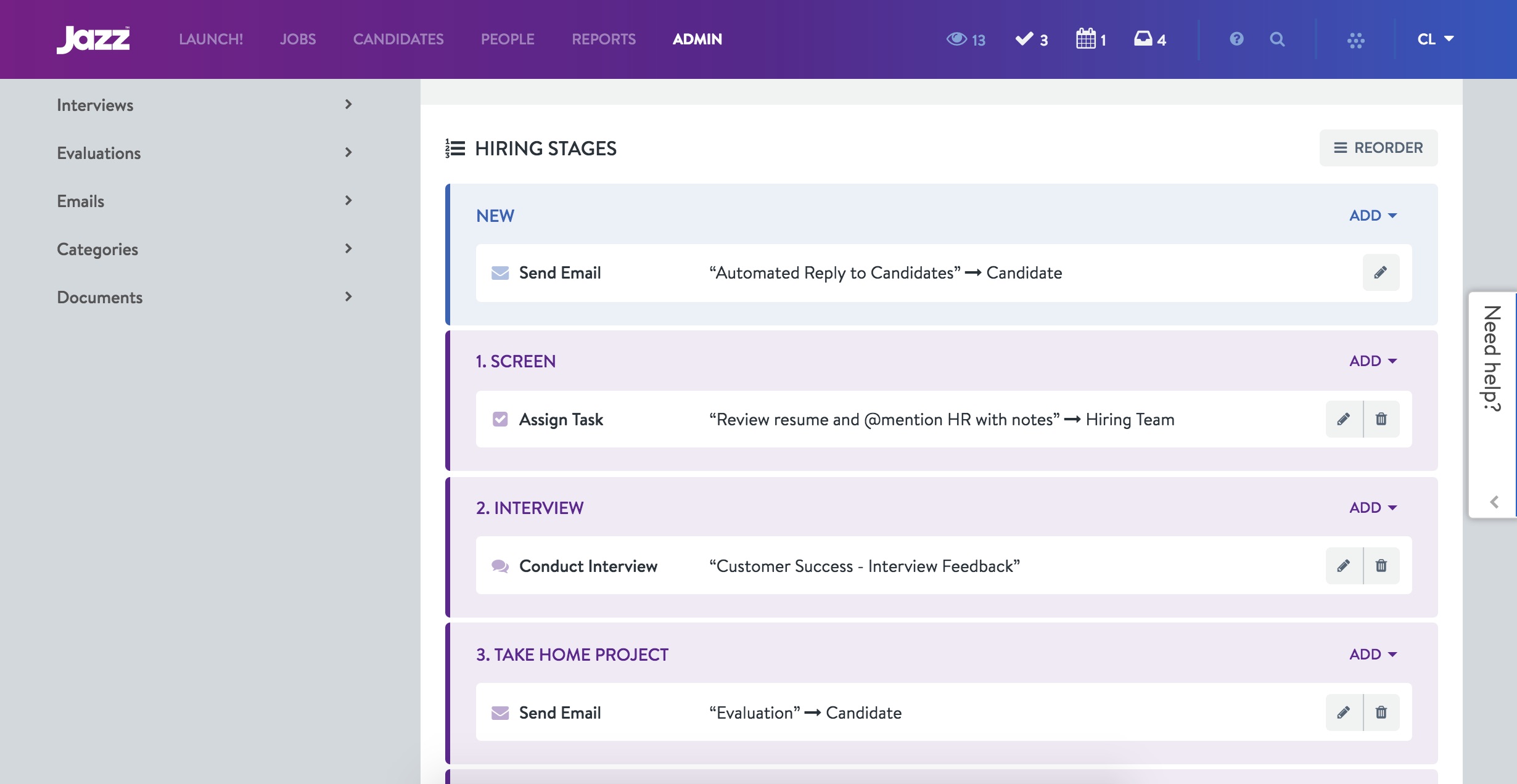 Hiring stages