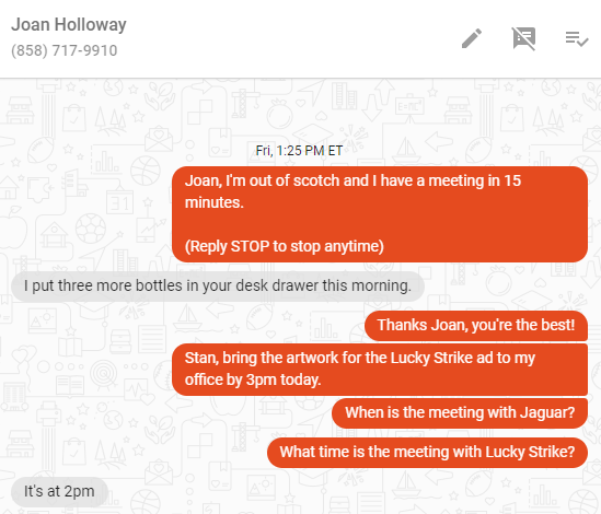 Call-Em-All text conversations