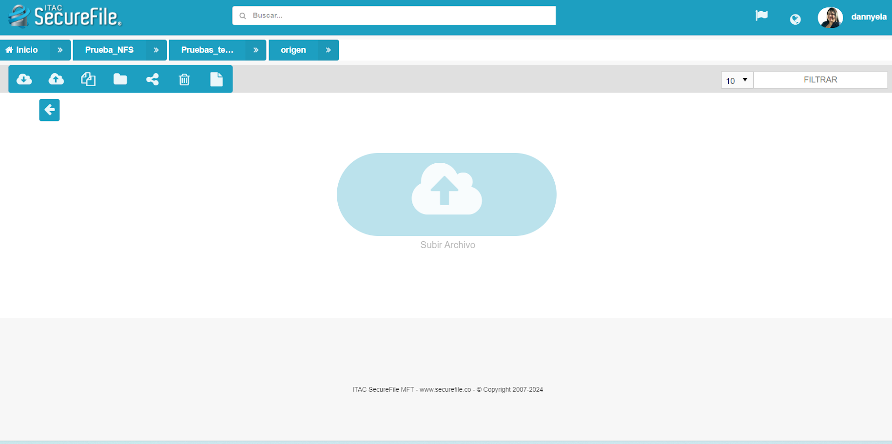 Nuestra solución cuenta con un portal para el usuario con el fin de que pueda intercambiar sus archivos de manera segura
