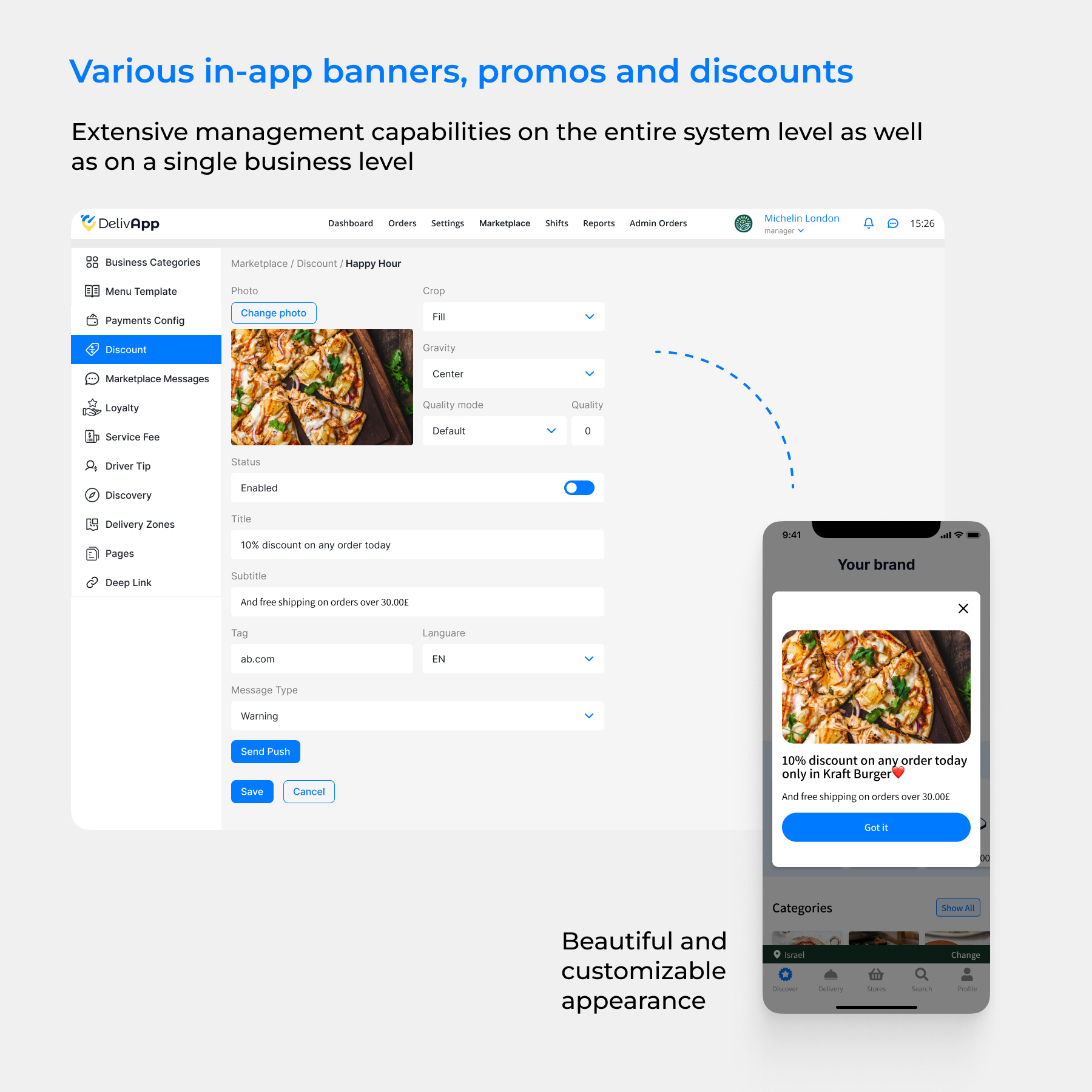 DelivApp Online Ordering promos and discounts