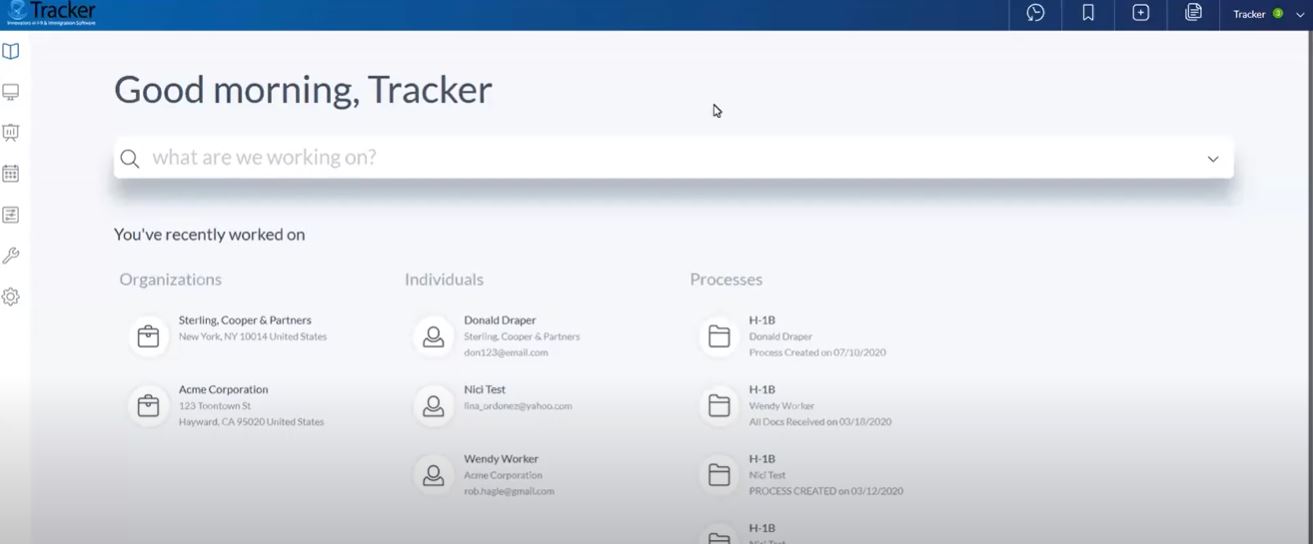 ImmigrationTracker screenshot: ImmigrationTracker UI