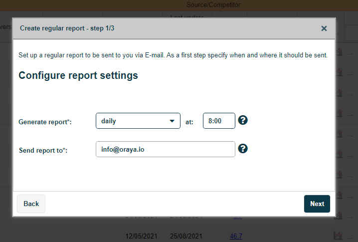 Create regular report