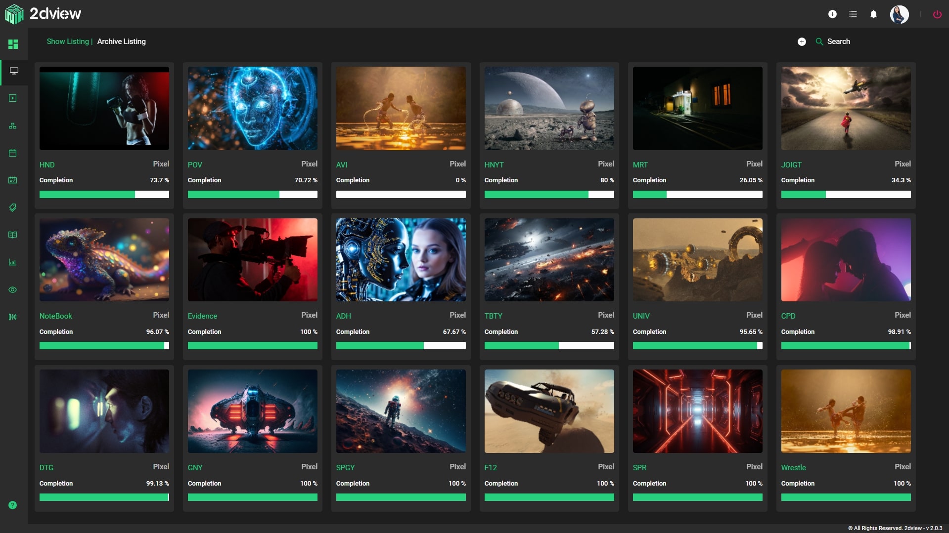 2dview screenshot: 2dview centralized show page