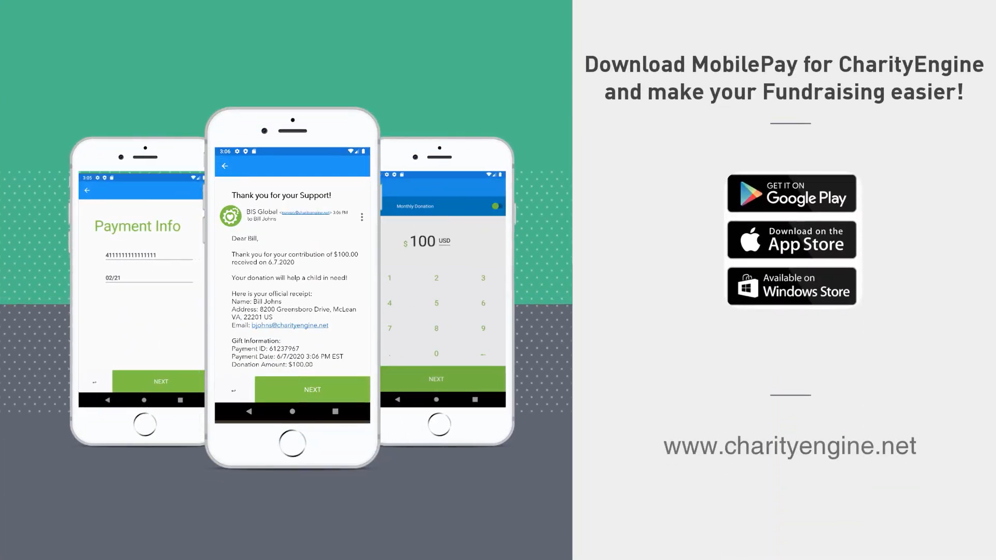 CharityEngine Software - MobilePay for Contactless Donations Mobile app