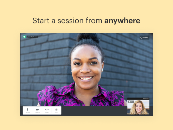 Start a session from anywhere with Telehealth from SimplePractice.