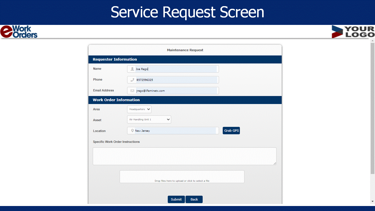 eWorkOrders CMMS Software - Service Request