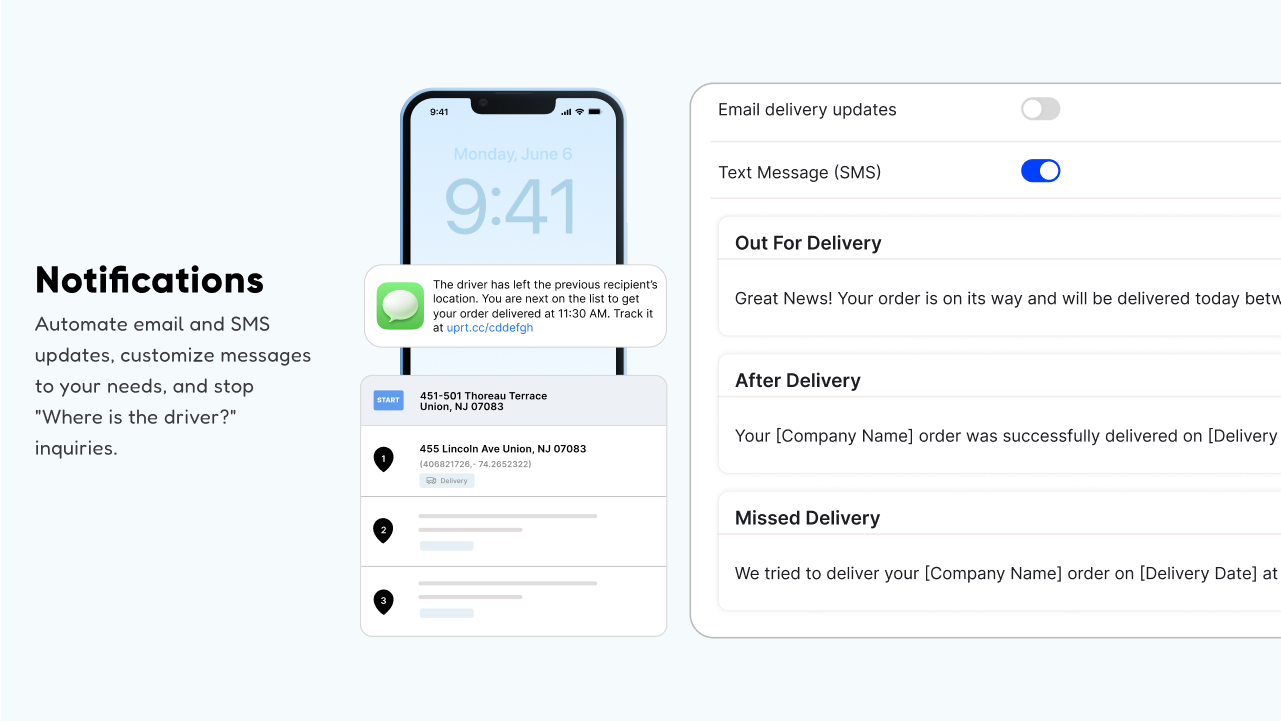 Upper Software - Automate email and SMS updates, customize messages to your needs, and stop "Where is the driver?" inquiries.