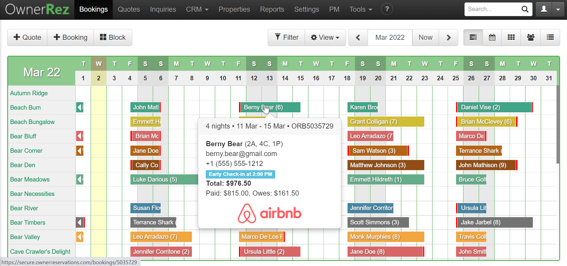 OwnerRez Software - Straightforward Booking Calendar
