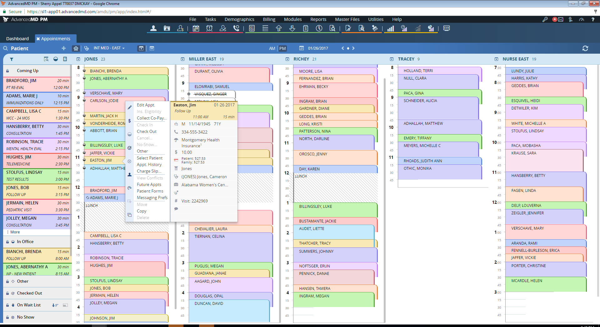 AdvancedMD EHR Software - Scheduling details