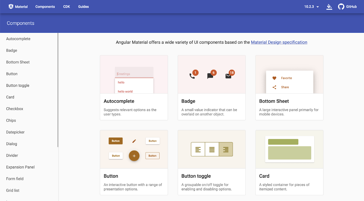 Angular Material UI component library