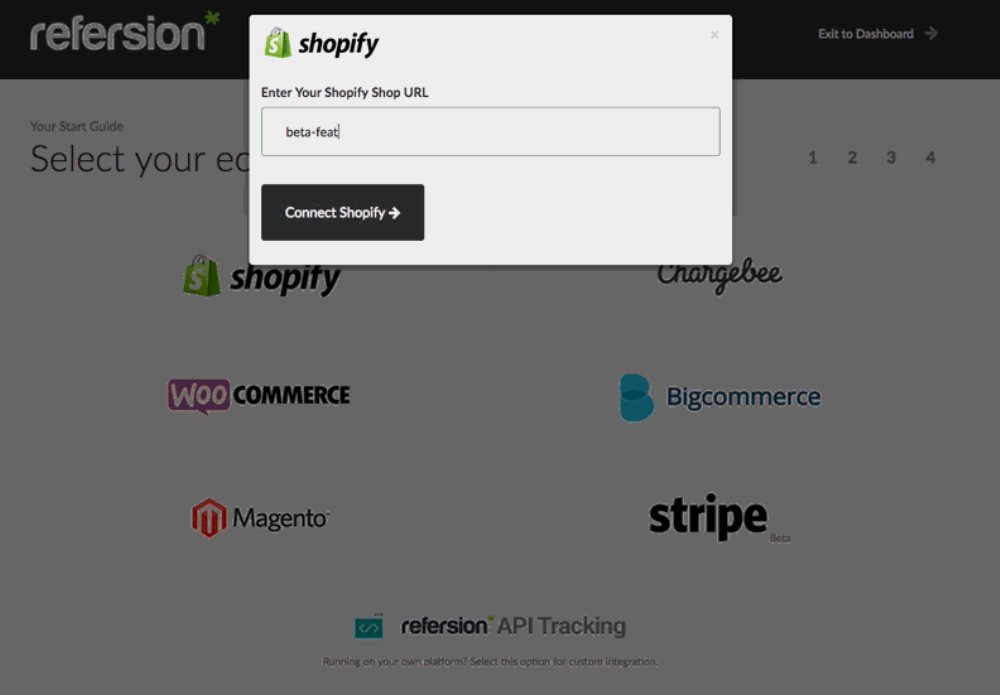 Refersion eCommerce integration screenshot