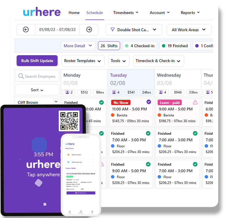 Urhere Online Rostering screenshot
